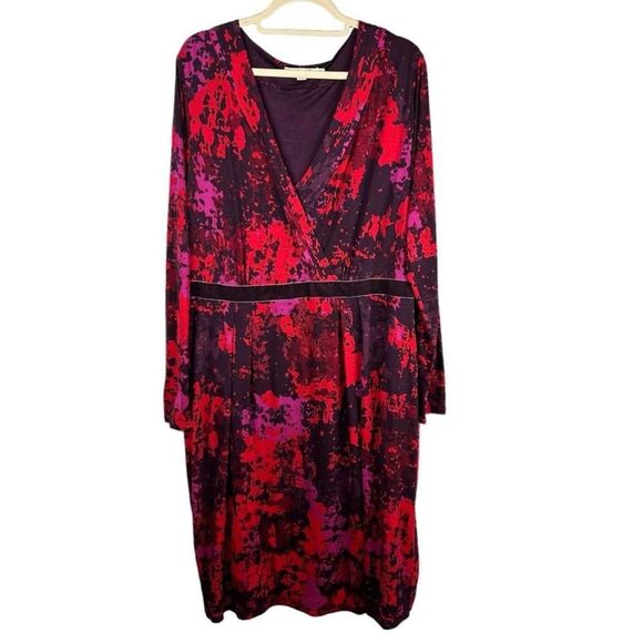 Boden Dress Size 18L Red/Purple - Picture 1 of 5